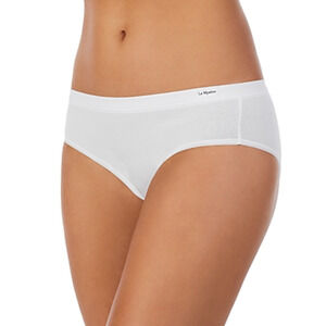 Le Mystere Women Signature Cotton Hipster Underwear White Size L